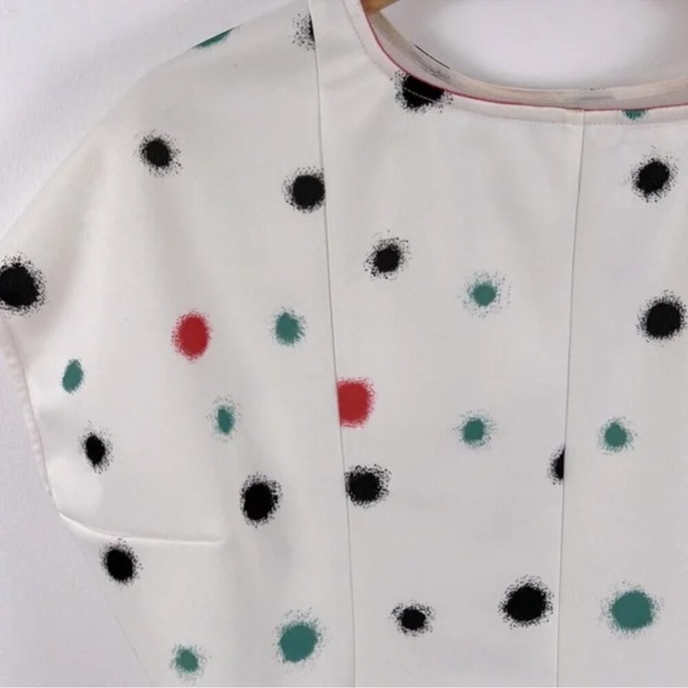 Emporio Armani Mulberry Silk Multi Colour Spotted Blouse Womens Size 42 - Picture 7 of 13
